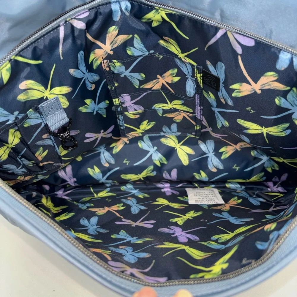 NWT lug pontoon 2 crossbody tote blue moon dragon fly charm bar cell phone